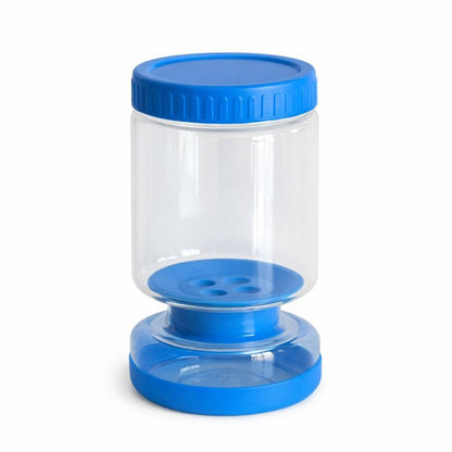 Borcan de Muraturi, Klevo, Borcan cu Separator Divizat de 34oz pentru Lichide, Ermetic, Termorezistent, Tip Clepsidra, 800 ml, 21 x 11 x 11 cm, Capac Albastru