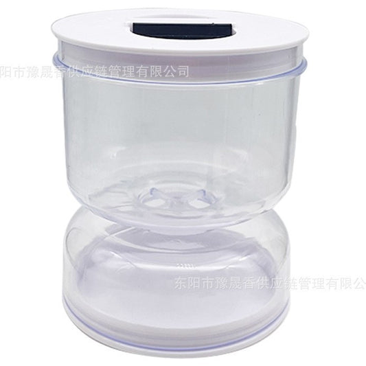 Borcan pentru Muraturi, Klevo, cu Separator pentru Lichide, Ermetic, Termorezistent, Tip Clepsidra, 800 ml, ABS, Alb, 13x11 cm