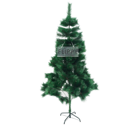 Brad artificial de Craciun tip pin, clasic, pentru interior/exterior, inaltime 150 cm, Klevo, verde, suport metalic inclus