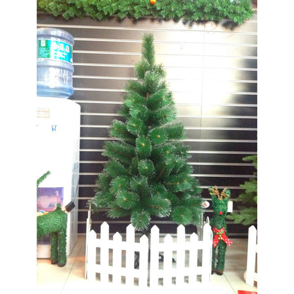 Brad artificial de Craciun tip pin, clasic, pentru interior/exterior, inaltime 90 cm, Klevo, verde, suport de plastic inclus