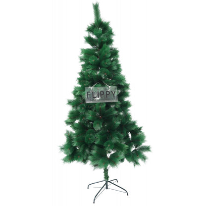 Brad artificial de Craciun tip pin, inaltime 180 cm, 260 ramuri cu ace 3D 12 cm, Klevo, verde, suport metalic inclus