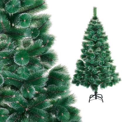 Brad artificial de Craciun tip pin nins, pentru interior/exterior, inaltime 180 cm, Klevo, verde, suport metalic inclus