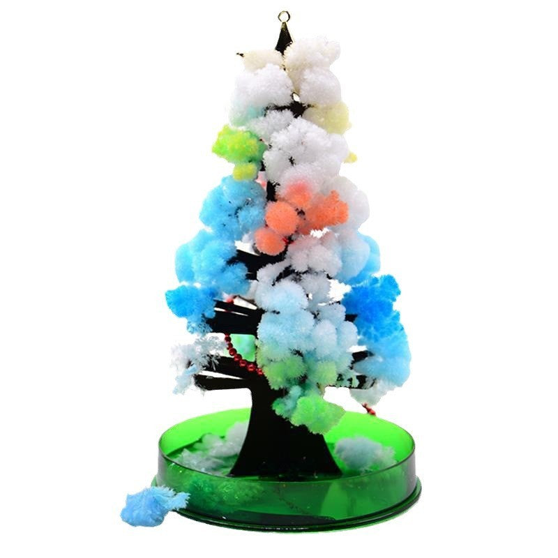 Brad Copac de Hartie Infloritor pe Apa, Klevo, Jucarie Brad Magic Infloritor de Craciun, Crestere Lenta in 8-24 h, Decoratiune de Craciun, 16.5 x 9.5 x 9.5 cm, Multicolor