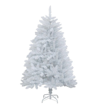 Brad de Craciun artificial cu suport inclus Klevo, 150 cm, 450 Ramuri Varfuri, Suport Clasic, Fara iluminare, utilizat pentru interior/exterior, Alb