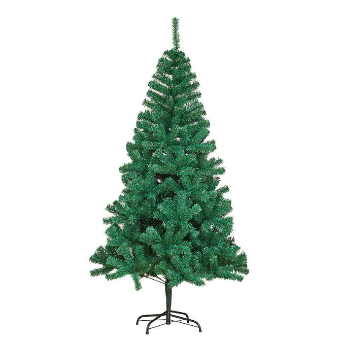 Brad de Craciun artificial cu suport inclus Klevo, 150 cm, 450 Ramuri Varfuri, Suport Clasic, Fara iluminare, utilizat pentru interior/exterior, Verde