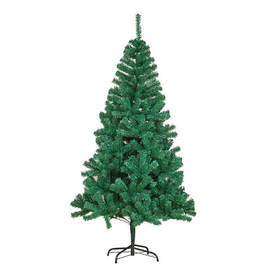 Brad de Craciun artificial cu suport inclus Klevo, 150 cm, 450 Ramuri Varfuri, Suport Clasic, Fara iluminare, utilizat pentru interior/exterior, Verde