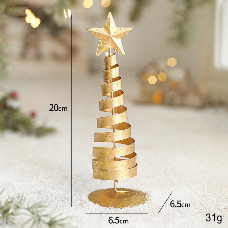 Brad de Craciun Ornament, Klevo, Decoratiune Brad micut din Metal, inaltime 20 x 6.5 x6.5 cm, Ornament de Craciun, Auriu