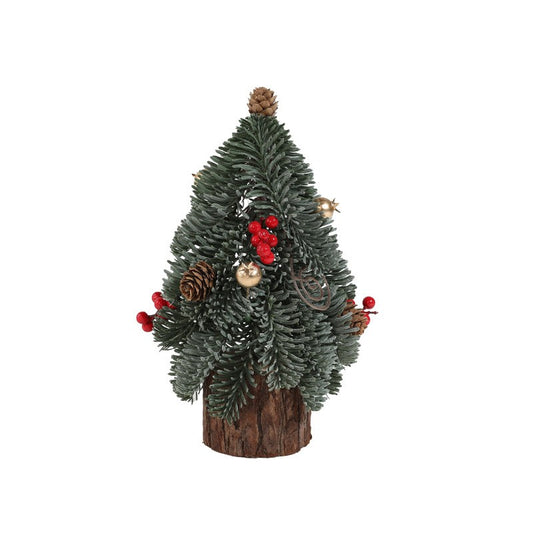 Decoratiune Craciun pentru Masa, Klevo, Ornament de Decor Model Brad de Craciun de Dimensiuni Mici, pentru Birou si Interior, din Plastic 26 x 12 x 12 cm, Verde