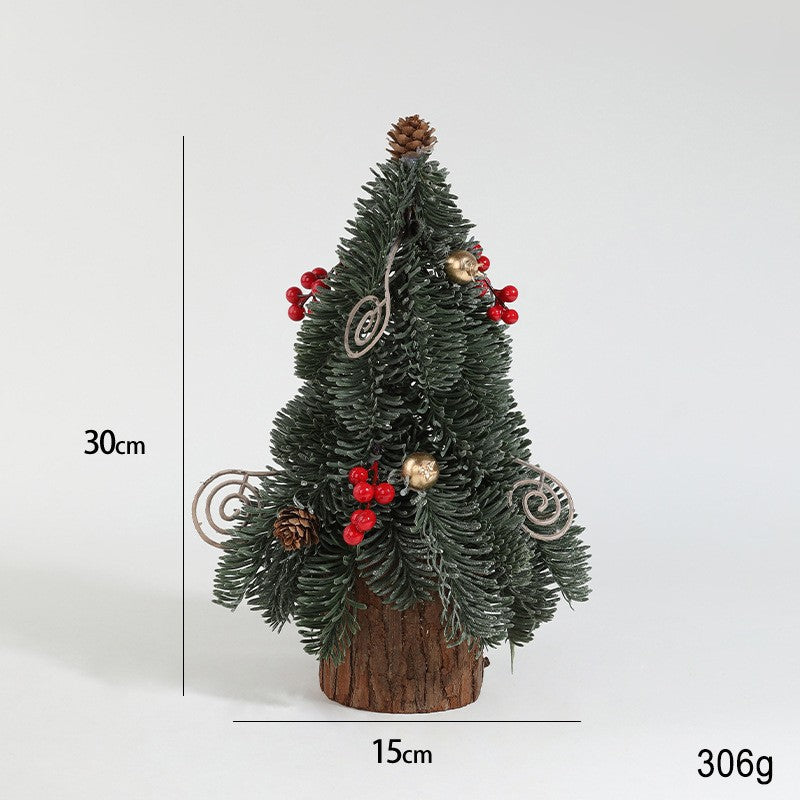 Decoratiune Craciun pentru Masa, Klevo, Ornament de Decor Model Brad de Craciun de Dimensiuni Mici, pentru Birou si Interior, din Plastic 30 x 15 x 15 cm, Verde