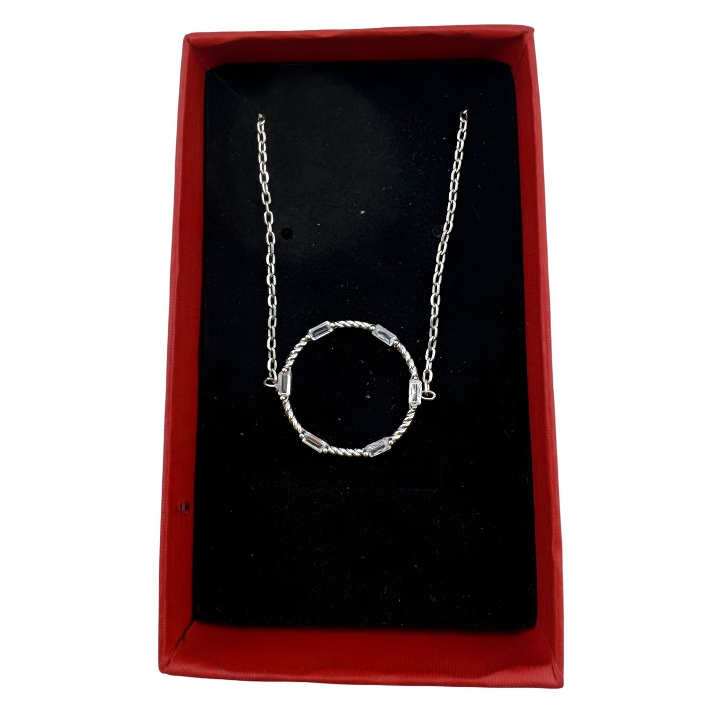 Bratara pentru Dame, Jolie Silver, din Argint 925, Model Cerc Rasucit, cu Pietre Zirconia, Ajustabila, 1.92 gr, Argintiu