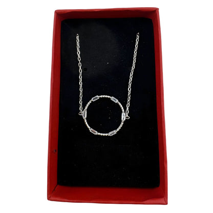 Bratara pentru Dame, Jolie Silver, din Argint 925, Model Cerc Rasucit, cu Pietre Zirconia, Ajustabila, 1.92 gr, Argintiu