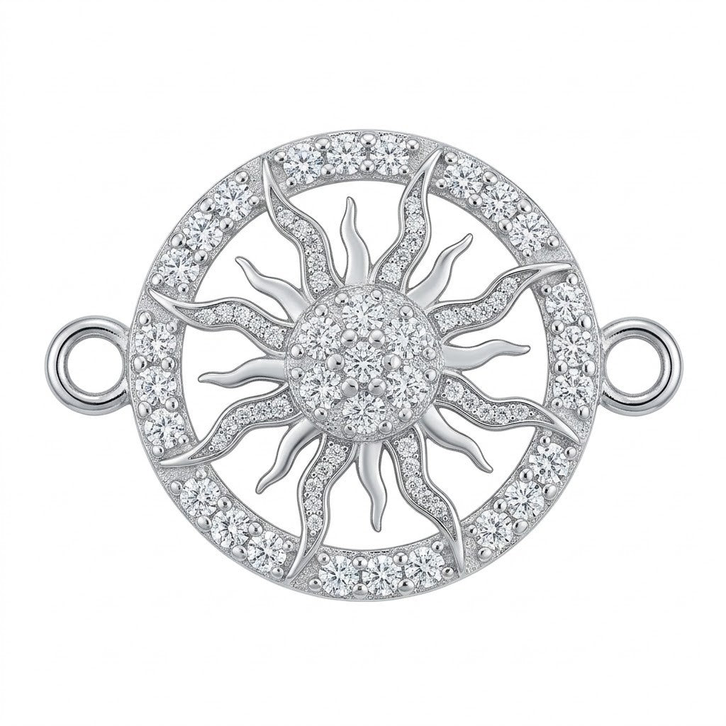 Bratara Martisor Argint 925, Jolie, Model Soare, cu Snur Rosu Ajustabil, 1.4 g, Argintiu