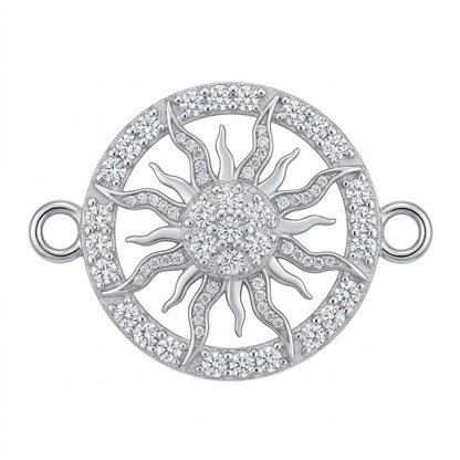 Bratara Martisor Argint 925, Jolie, Model Soare, cu Snur Rosu Ajustabil, 1.4 g, Argintiu