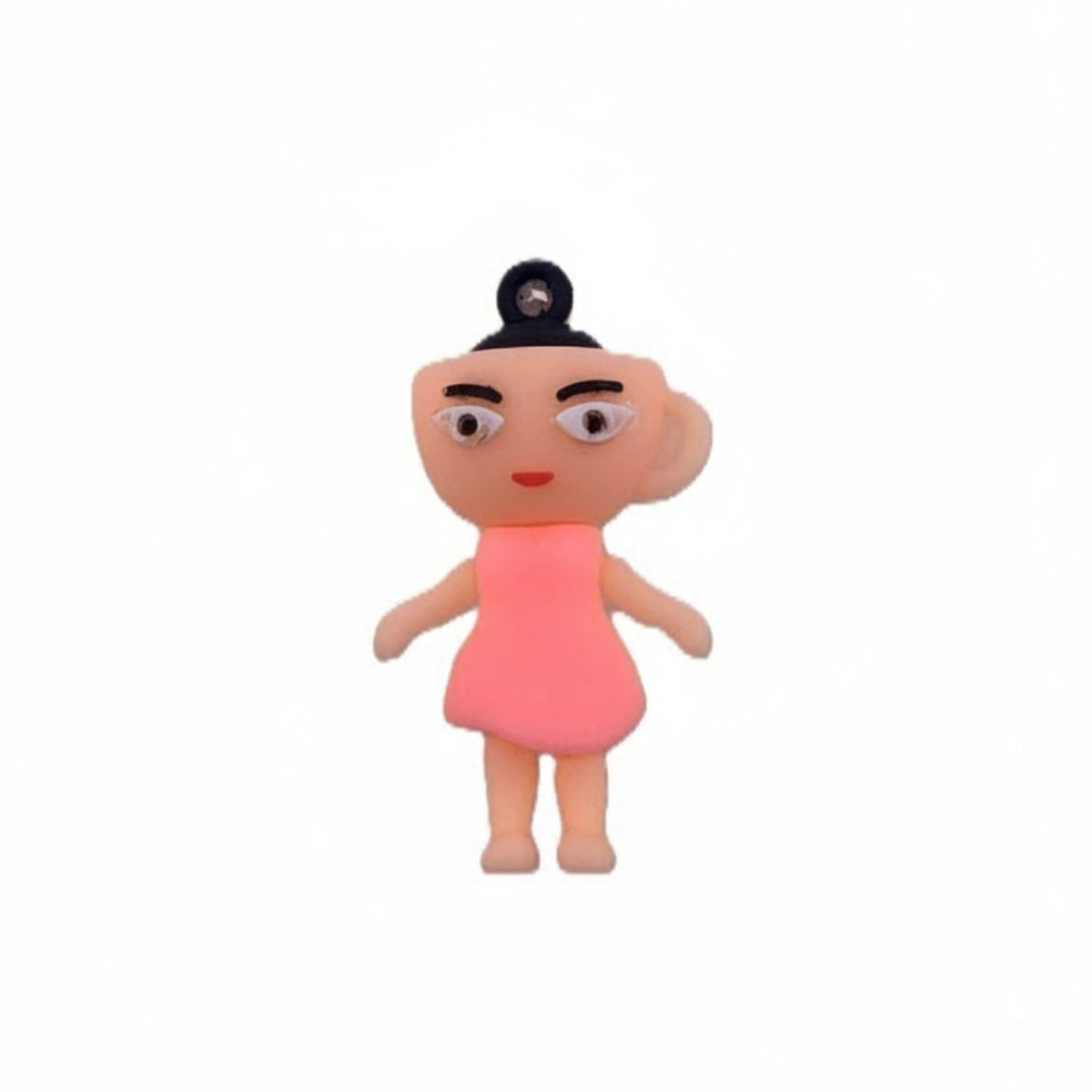 Breloc de Chei din Silicon, Klevo, Figurina Brainrot Ballerina Cappuccina, 4 cm, Roz