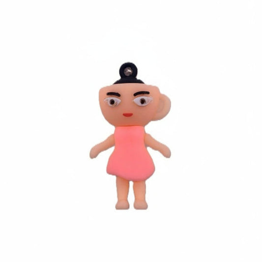 Breloc de Chei din Silicon, Klevo, Figurina Brainrot Ballerina Cappuccina, 4 cm, Roz