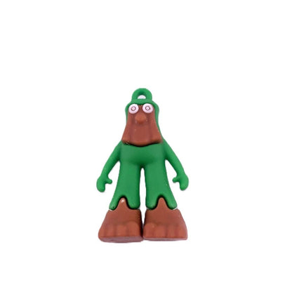 Breloc de Chei din Silicon, Klevo, Figurina Brainrot Brr Brr Patapim, 4 cm, Verde/Maro