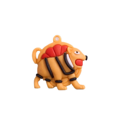 Breloc de Chei din Silicon, Klevo, Figurina Brainrot Burbaloni Luliloli, 3,5 cm, Portocaliu