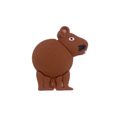 Breloc de Chei Brainrot, Klevo, Figurina Capybara, din Silicon, 4 cm, Maro