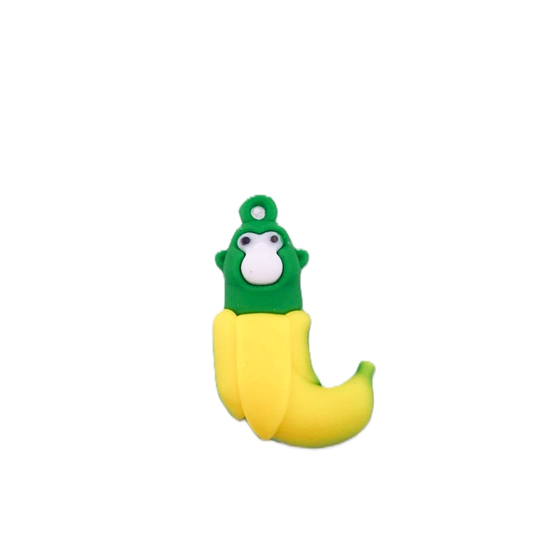 Breloc de Chei din Silicon, Klevo, Figurina Brainrot Cimpanzini Bananini, 4 cm, Galben/Verde