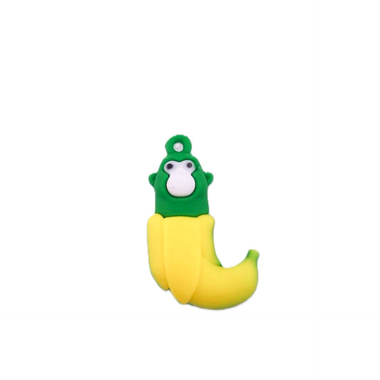 Breloc de Chei din Silicon, Klevo, Figurina Brainrot Cimpanzini Bananini, 4 cm, Galben/Verde