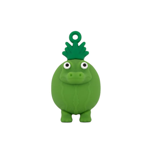 Breloc de Chei din Silicon, Klevo, Figurina Brainrot Gingobalo Gingobali, 4 cm, Verde