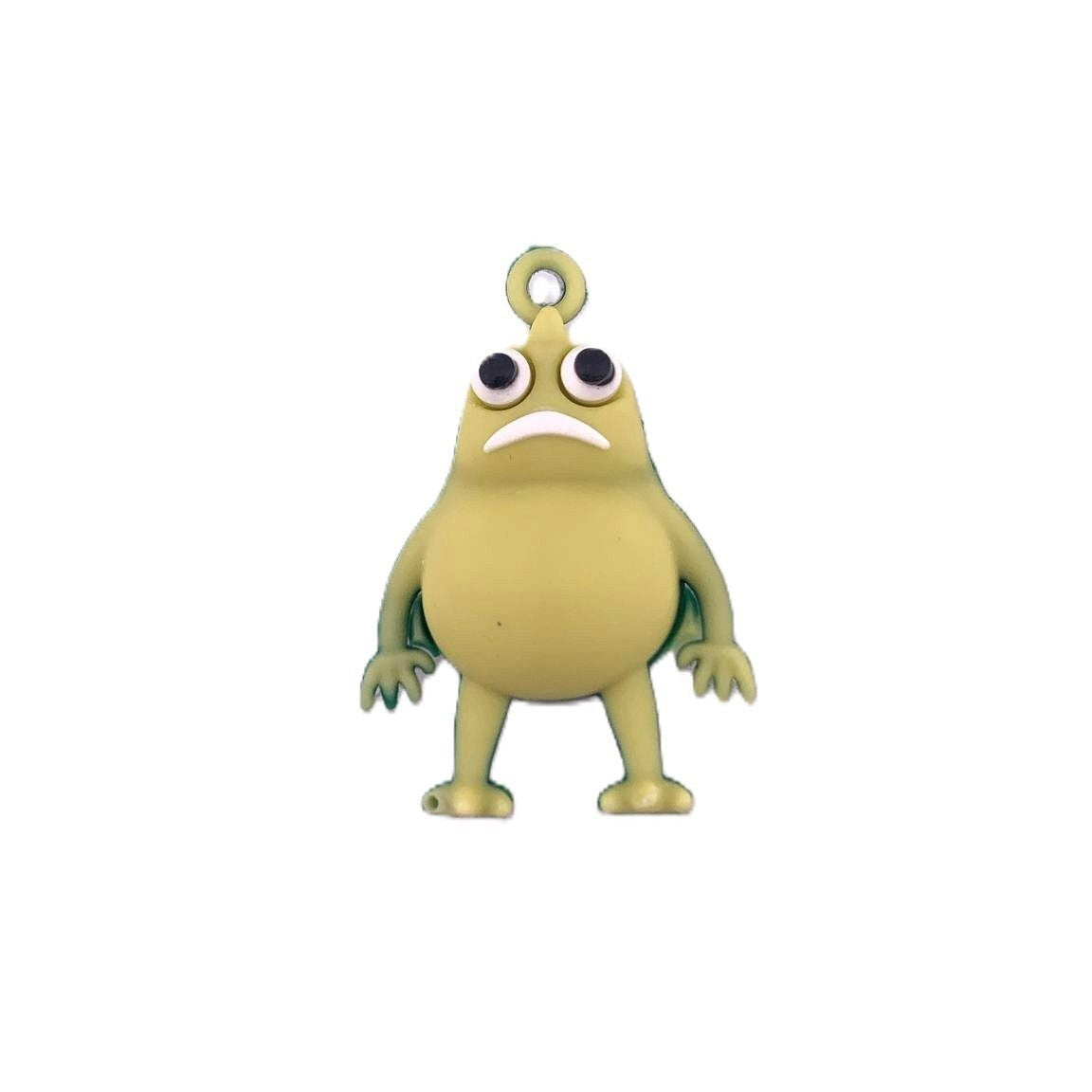 Breloc de Chei din Silicon, Klevo, Figurina Brainrot Slow Seline, 4 cm, Verde