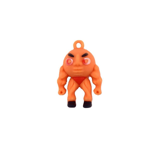 Breloc de Chei din Silicon, Klevo, Figurina Brainrot U Din Din Dun Ma Din Din Dun, 4 cm, Portocaliu