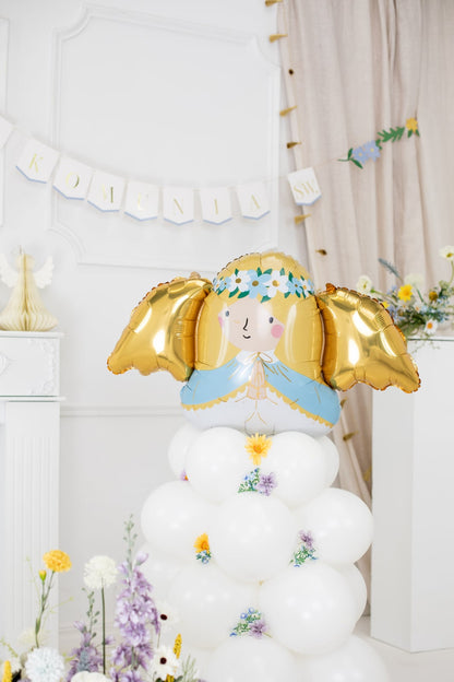Buchet baloane Angel, 140x70 cm, alb