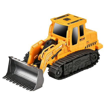 Buldozer cu Senile Jucarie pentru Copii, Klevo, Jucarie Buldozer cu Telecomanda, Jucarie de Constructie, Acumulator cu Incarcare USB, 25 x 12 x 12 cm, Galben