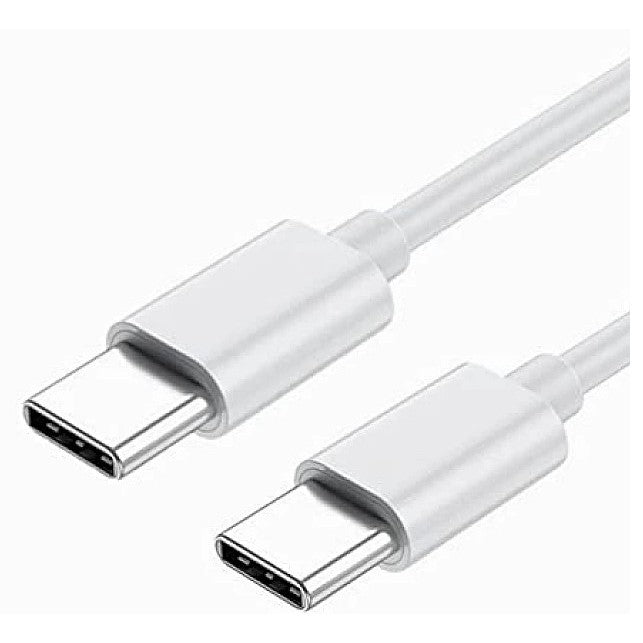 Cablu de date si Incarcare Klevo, Type-C la Type-C, lungime 1 m, alb