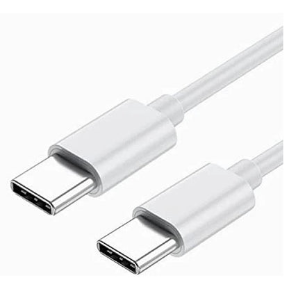 Cablu de date si Incarcare Klevo, Type-C la Type-C, lungime 1 m, alb