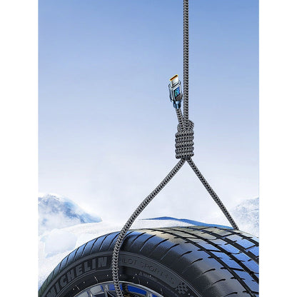 Cablu de Date Type C + USB, Klevo, Încarcare Super Rapida, 120 W, Afișaj Digital LED, 1 m, Negru