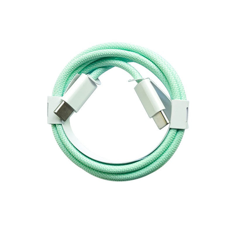 Cablu de Date Universal, Klevo, Incarcare Rapida, Type-C to Type-C Compatibil cu Telefon sau Tableta, Cablu de Incarcare Impletit din Nailon, 1 m, Verde