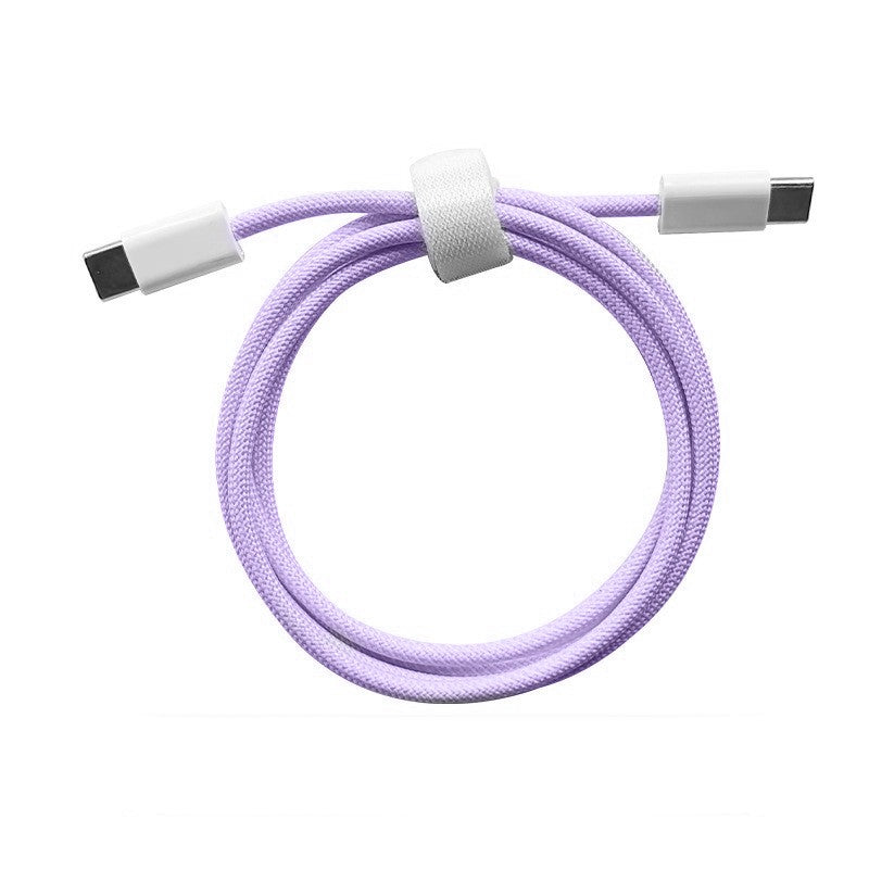 Cablu de Date Universal, Klevo, Incarcare Rapida, Type-C to Type-C Compatibil cu Telefon sau Tableta, Cablu de Incarcare Impletit din Nailon, 1 m, Mov