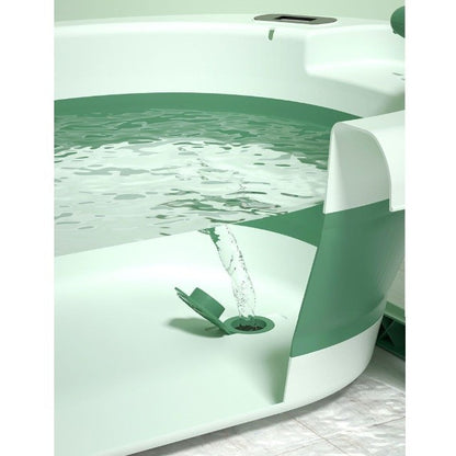 Cada de Baie, Klevo, pentru Copii 0 luni - 6 Ani, cu Termometru, Pliabila, Perna Suport Inclusa, din Plastic, 81.5 x 49 x 21.5 cm, Verde
