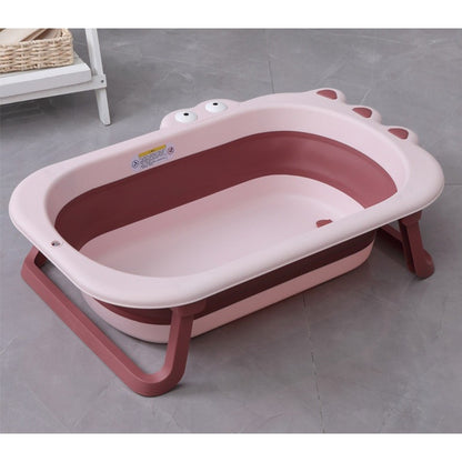 Cada Pliabila pentru Baie, Klevo, din PP+TPR, pentru Copii 0-6 Ani, Model Crocodil, Dop de Scurgere, 80x54x21 cm, Roz