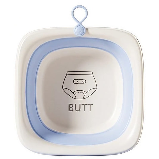 Cada Pliabila pentru Baie pentru Copii, Klevo, Cadita pentru Bebelusi, Model Patrat pentru Fundulet, Albastru, 32x27.5x3.7 cm, 4 L