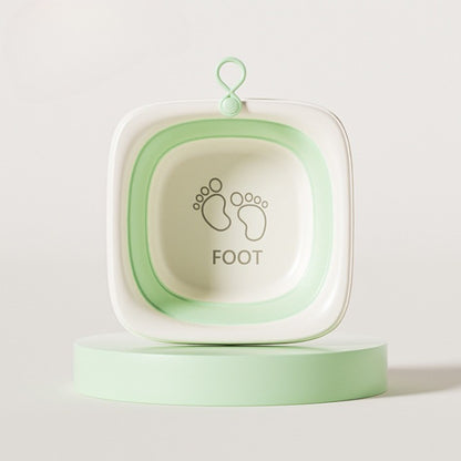 Cada Pliabila pentru Baie pentru Copii, Klevo, Cadita pentru Bebelusi, Model Patrat pentru Picioare, Verde, 32x27.5x3.7 cm, 4 L
