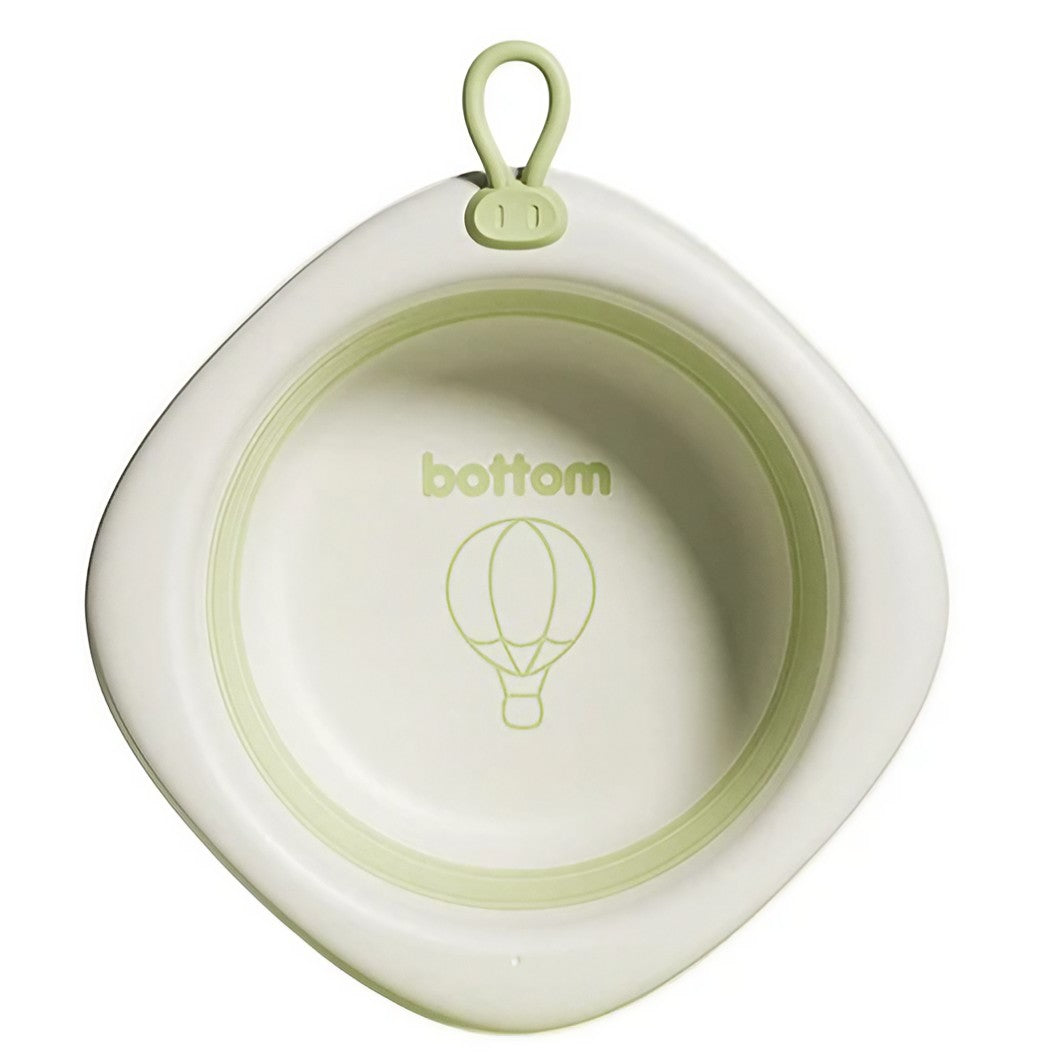 Cada Pliabila pentru Baie pentru Copii, Klevo, Cadita pentru Bebelusi, Model Romb cu Balon, Verde, 31.5x31.5x3.5 cm, 3L