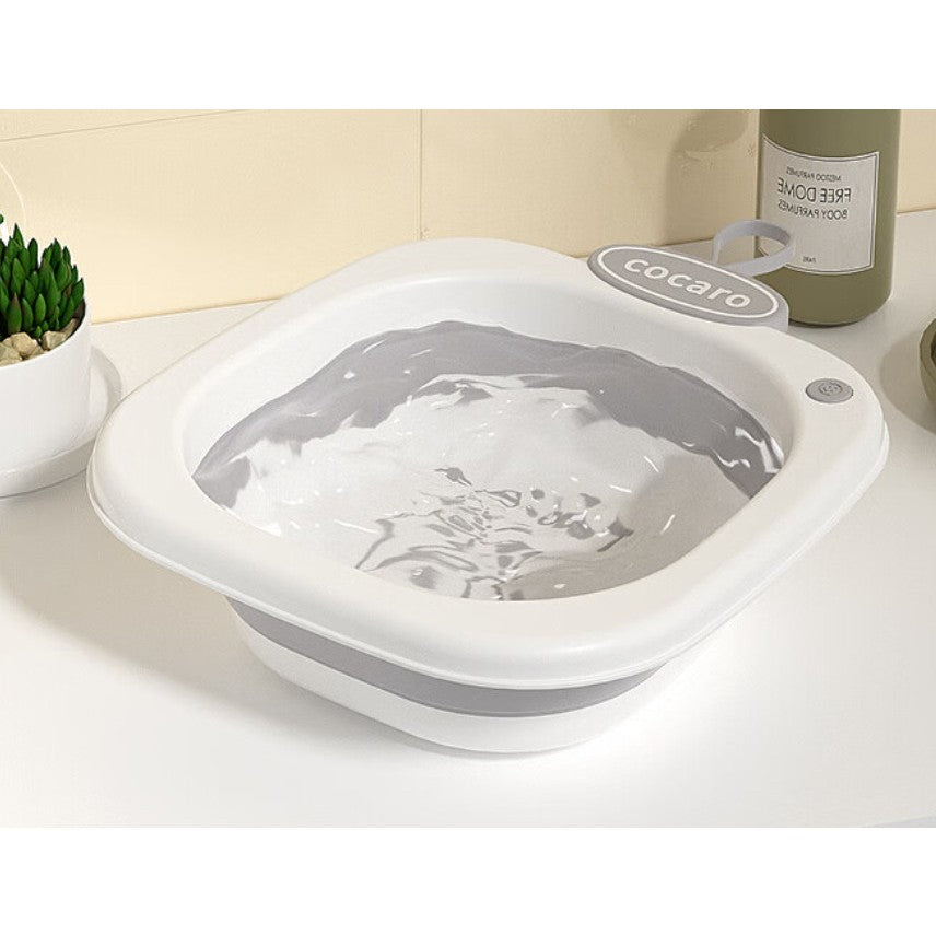Lavoar Pliabil, Klevo, pentru Copii 1-8 Ani, 28.5x28.5x10 cm, din PE+PP, 3.5l, Model Fata, Gri
