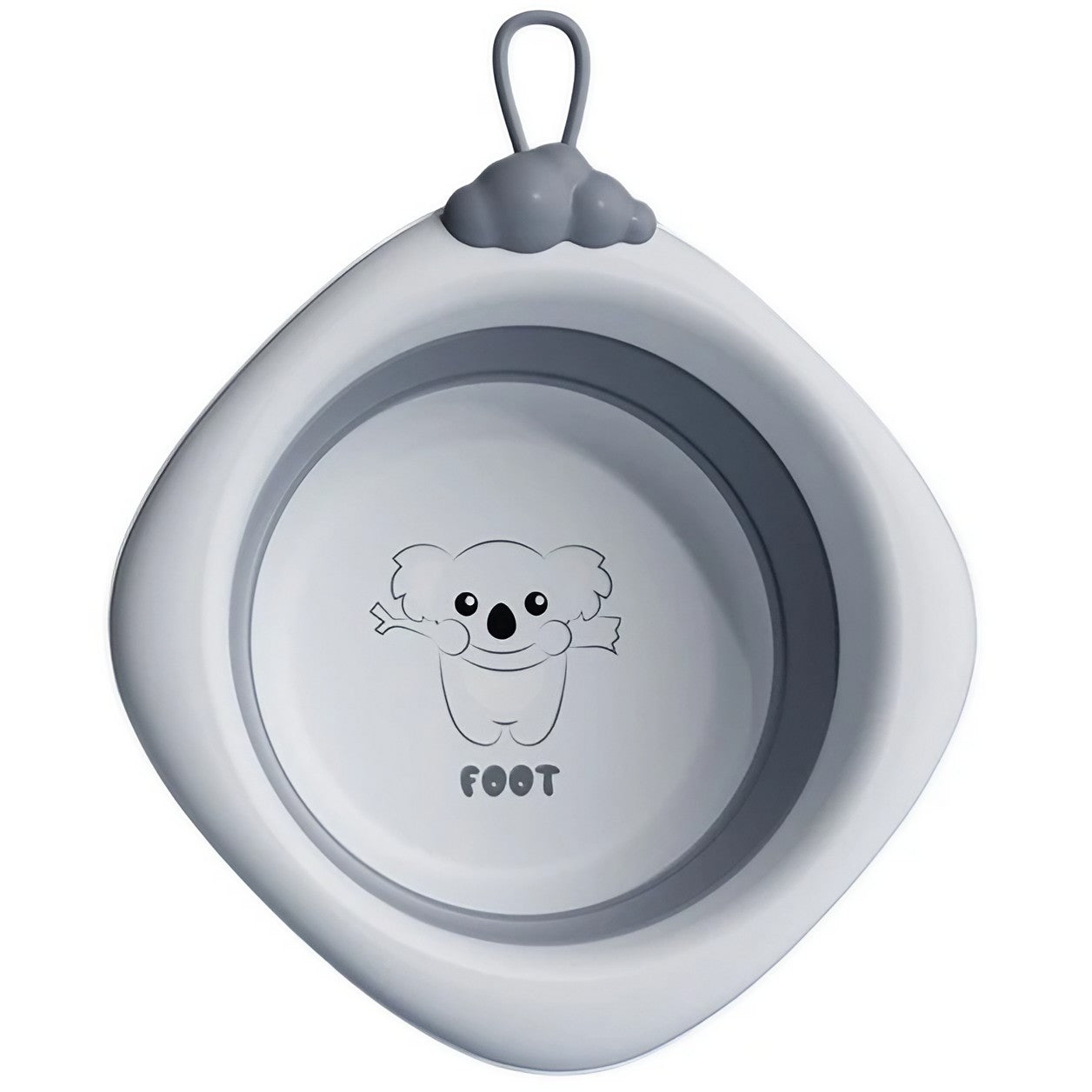 Cada Pliabila pentru Baie pentru Copii, Klevo, Cadita pentru Bebelusi, Model Romb pentru Picioare Koala, Gri, 30x30x3.5 cm, 4L