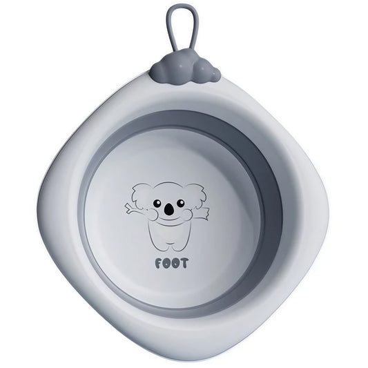 Cada Pliabila pentru Baie pentru Copii, Klevo, Cadita pentru Bebelusi, Model Romb pentru Picioare Koala, Gri, 30x30x3.5 cm, 4L