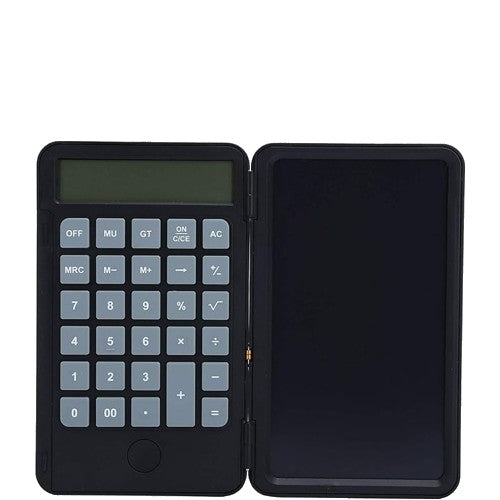 Calculator de Mana Reincarcabil cu Tabla de Scris, Klevo, Calculator Portabil, Ecran LCD, Afisaj cu 12 Cifre, Ecran de 15 cm, Culoare Negru