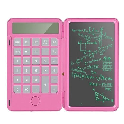 Calculator de Mana Reincarcabil cu Tabla de Scris, Klevo, Calculator Portabil, Ecran LCD, Afisaj cu 12 Cifre, Ecran de 15 cm, Culoare Roz