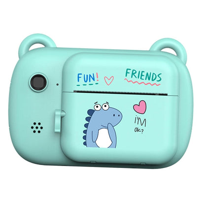 Camera Instantanee pentru Copii, Klevo, Camera Frontala + Selfie, cu Functie de Printare, Cablu USB-C, Bluetooth, Compatibil iOS/Android, Imprimare APP, Model Dino Love, Albastru