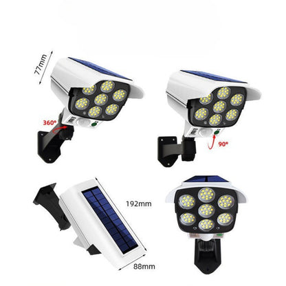 Camera de supraveghere falsa, incarcare solara, 77 LED-uri, senzor de miscare, Klevo