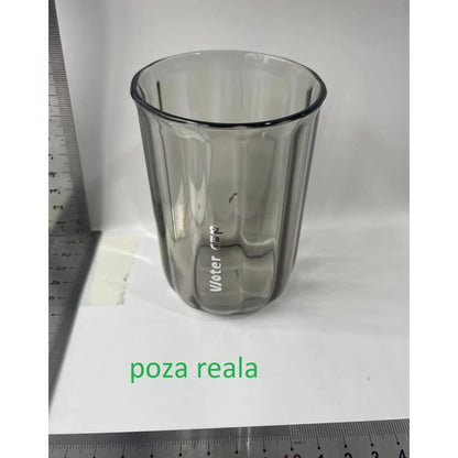 Cana de Apa pentru Clatit, Klevo, pentru Periuta de Dinti, 200 ml, 10.4 x 7.3 cm, Gri Transparent