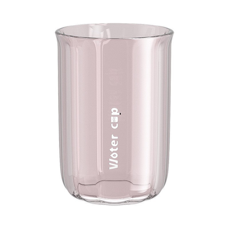Cana de Apa pentru Clatit, Klevo, pentru Periuta de Dinti, 200 ml, 10.4 x 7.3 cm, Roz Transparent