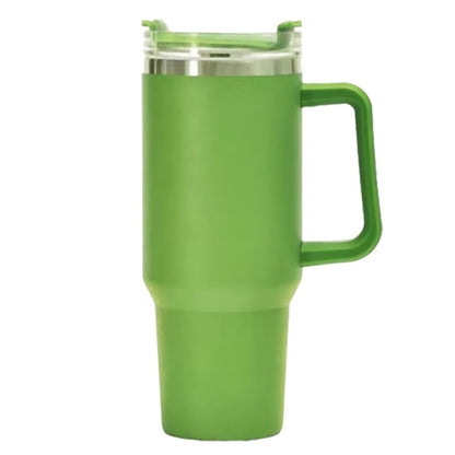 Cana Termos din Plastic, Klevo, pentru Bauturi Calde si Reci, cu Maner, 9.9x9.9x27 cm, Verde