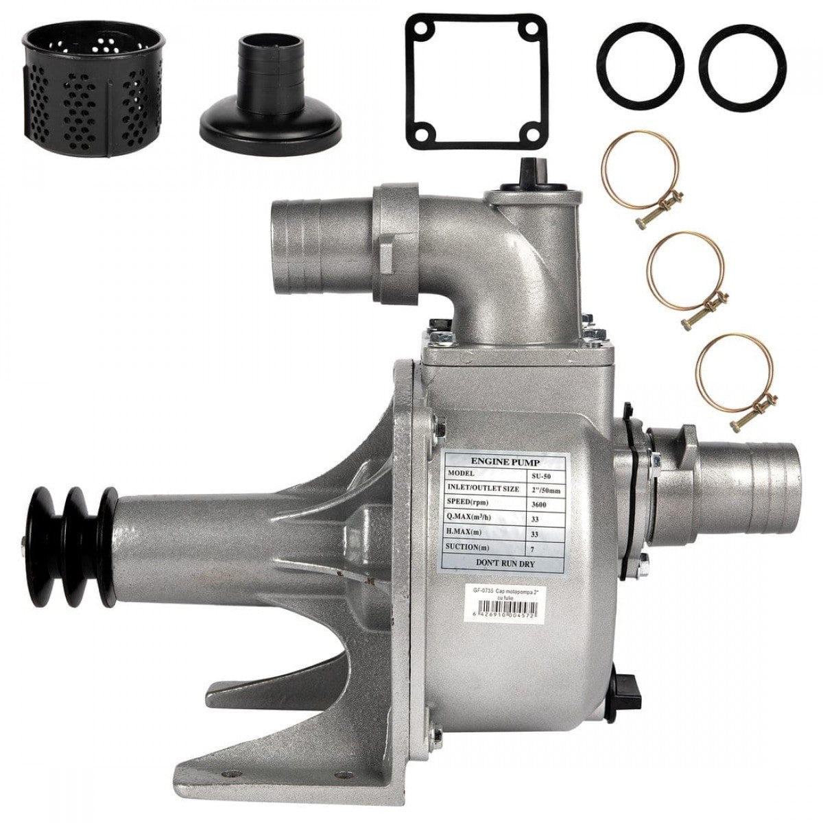 Cap motopompa 3’’, cu fulie dubla, toate accesoriile incluse